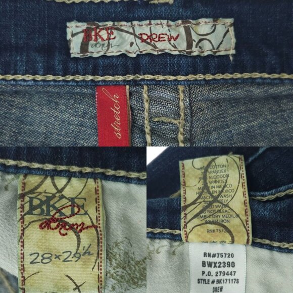 BKE Buckle Drew Boot Cut Jeans Womens Size 28 READ Distressed Mid Rise Denim - Picture 8 of 16